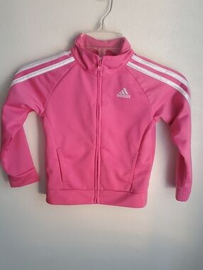 Adidas Track Jacket Toddler Hot Pink Size 4 LIKE NEW